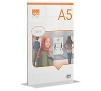 Nobo Premium Plus Sign Holder A5 T-Shape 15.5 (W) x 9 (D) x 22 (H) cm Transparent