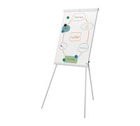 Nobo Premium Plus Tripod Steel Magnetic Whiteboard Easel - Height Adjustable, Magnetic Surface, Integrated Pen Tray, Includes Whiteboard Pen, EU Ecolabel Certified - 1860mm Max Height, 1915701