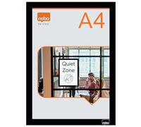 Nobo Self-adhesive Magnetic Poster Frame A4, Magnetic Display Frame, Pack of 2, A4 Magnetic Frames for Posters, Signs and Information, Black, 1915697