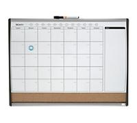 Nobo Small Magnetic Whiteboard Planner With Cork Notice Board, Weekly & Monthly, Arched Frame, Wall Mountable, Home/Office, 585 x 430 mm, 1903813