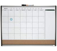 Nobo Small Magnetic Whiteboard Planner With Cork Notice Board, Weekly & Monthly, Arched Frame, Wall Mountable, Home/Office, 585 x 430 mm, 1903813
