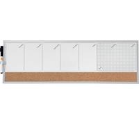 Nobo Small Magnetic Whiteboard Weekly Planner, Cork Notice Board Strip, Alumini
