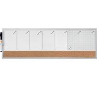 Nobo Small Magnetic Whiteboard Weekly Planner, Cork Notice Board Strip, Alumini
