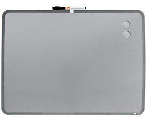 Nobo Small Magnetic Whiteboard With Slim Silver Frame, Portable, Wall Mountable, Portrait Or Landscape, Integrated Hand Grips & Pen Clip, 580 x 430 mm, QB05742C