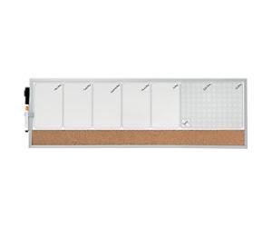 Nobo Small Wall Mountable Magnetic Whiteboard Weekly Planner 1903780 Lacquered Steel, Cork 585 x 190 mm White, Brown