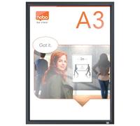 Nobo Snap Clip Frame A3 Impression Pro Wall Mounted Poster Display Graphite