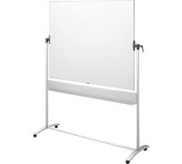 Nobo Steel Mobile Dry Wipe Magnetic Whiteboard With Horizontal Pivot (Flips Top To Bottom), Free Standing Mobile Whiteboard On Castor Wheels, With Pen Tray Holder & Marker, White, 1901031