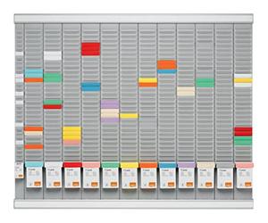 Nobo T-Card Annual Planner Kit, 12 Columns & 32 Slots, Includes T-Cards | Organise and Visualise Your Projects With The Nobo Wall Mountable T-Card Annual Planning Kit.