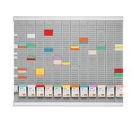 Nobo T-Card Annual Planning Kit, Wall Mount, 12 Columns & 32 Slots, Size 2, Includes T-Cards & Index Column, 32938864