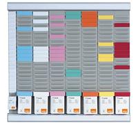 Nobo T-Card Office Planner Kit, Wall Mount, 7 Columns & 24 Slots, Size 2, Includes T-Cards in Assorted Colours & Index Column 2911080