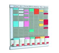 Nobo T-Card Office Planner Kit, Wall Mount, 7 Columns & 24 Slots, Size 2, Includes T-Cards in Assorted Colours & Index Column 2911080