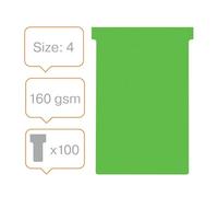 Nobo T-Cards Size 4 Pack of 100 Green 2004005