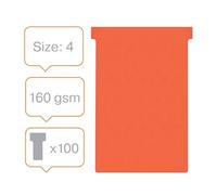 Nobo T-Cards Size 4 Pack of 100 Red 2004003