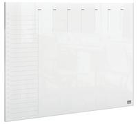 Nobo Transparent Acrylic Mini Whiteboard Weekly Planner, A4, Desktop/Wall Mounted, Dry Erase, Frameless, 210 x 297 mm, Includes Marker Pen And Mounting Pads, Clear, 1915614
