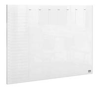 Nobo Transparent Acrylic Mini Whiteboard Weekly Planner, A4, Desktop/Wall Mounted, Dry Erase, Frameless, 210 x 297 mm, Includes Marker Pen And Mounting Pads, Clear, 1915614