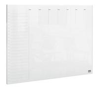 Nobo Transparent Acrylic Mini Whiteboard Weekly Planner, A4, Desktop/Wall Mounted, Dry Erase, Frameless, 210 x 297 mm, Includes Marker Pen And Mounting Pads, Clear, 1915614