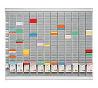 Nobo Wall Mounted T Card Planning Kit 80 (W) x 66 (H) cm Grey