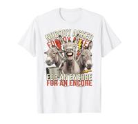 Nobody Asked for an Encore Funny Donkey Karaoke Humor Art Value Graphic T-Shirt, Men, White, S