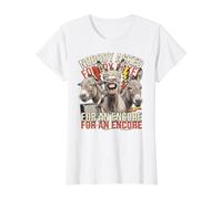 Nobody Asked for an Encore Funny Donkey Karaoke Humor Art Value Graphic T-Shirt, Women, White, S