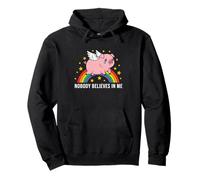 Nobody Believes In Me Winged Pig Stars Pullover Hoodie