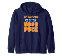 Nobody Can Resist a Clever Good Puck Hockey Pun Zip Hoodie