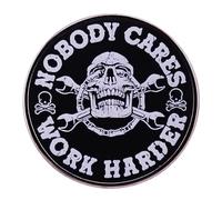NoBody Cares About Workharder Enamel Lapel Pin Tools And Skulls Brooch Badge For Backpack Clothe Hat