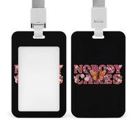 Nobody Cares Novelty Badge Holder Plastic Name ID Card Cases Work Tag with Lanyard