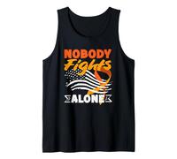 Nobody Fights Alone ADHD Awareness American Flag Patriotic Tank Top