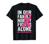 Nobody Fights Alone Breast Cancer Awareness Pink Ribbon Value Graphic T-Shirt