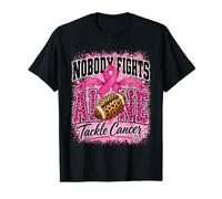 Nobody Fights Alone Tackle Cancer Football Pink Apparel Value Graphic T-Shirt