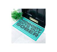 Nobody Gets Out Sober Doormat (70 x 40cm) Artsy Mats Blue 40cm x 70cm