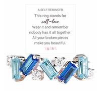 Nobody Has It All Together Blue Band Ring, Nobody Has It All Together Pink Band Ring, S925 Sterling Silver Broken Multi-Stones Self Love Ring, Self Love Ring for Women (8)