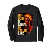 Nobody is Illegal on Stolen Land Design Long Sleeve T-Shirt