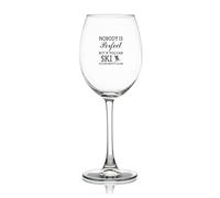 Nobody is Perfect, If You Can Ski You're Pretty Close Engraved Crystal Red Wine Glasses, Crystal Clear Star Glass Laser Cut Rim for Wine Tasting, Elegant Party Drinking Glassware, 17 OZ