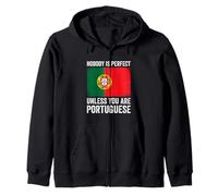 Nobody Is Perfect Unless You Are Portuguese Portugal Zip Hoodie