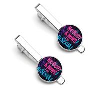 Nobody Knows I Am Bisexual Men's Tie Clips Necktie Bar Pinch Clip Set of 2 Formal Business Wedding Accessories