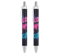 Nobody Knows I Am Bisexual Retractable Roller Ballpoint Pens Blue Ink 0.5mm Fine Point Writing Pen Office Supplies 2 PCS AS PIC 3