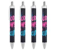 Nobody Knows I Am Bisexual Retractable Roller Ballpoint Pens Blue Ink 0.5mm Fine Point Writing Pen Office Supplies 4 PCS AS PIC 1