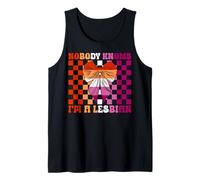 Nobody Knows I'm A Lesbian Funny Pride Flag LGBTQ Tank Top