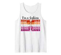 Nobody Knows I'm A Lesbian Funny Pride Flag LGBTQ Tank Top