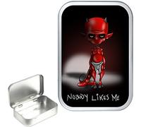 NOBODY LIKES ME 50ml, 1oz SILVER HINGED TOBACCO TIN,PILL BOX,STORAGE TIN