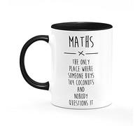 Nobody Questions Maths Mug One Size Black/White Funny Maths Teacher Mathematician Gift Present Exams