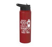 Nobody Reads Like I Do Shampoo Bottle Three Times Reading Stainless Steel Insulated Water Bottle