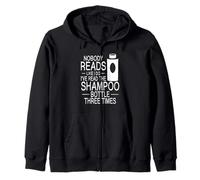 Nobody Reads Like I Do Shampoo Bottle Three Times Reading Zip Hoodie