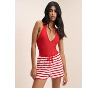 Nobody's Child Beach Towelling Stripe Short Red Mix