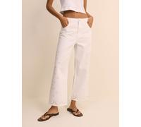 Nobody's Child Boyfriend Mid Rise Embroidered Jeans White