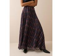 Nobody's Child Checked Maxi A-Line Skirt Brown