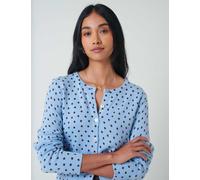 Nobody's Child Cotton Rich Spot Print V-Neck Cardigan Blue