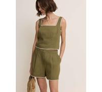 Nobody's Child Cropped Top With Linen Green