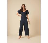 Nobody's Child female Cotton Rich Polka Dot Jumpsuit - 14 - Blue Mix, Blue Mix
